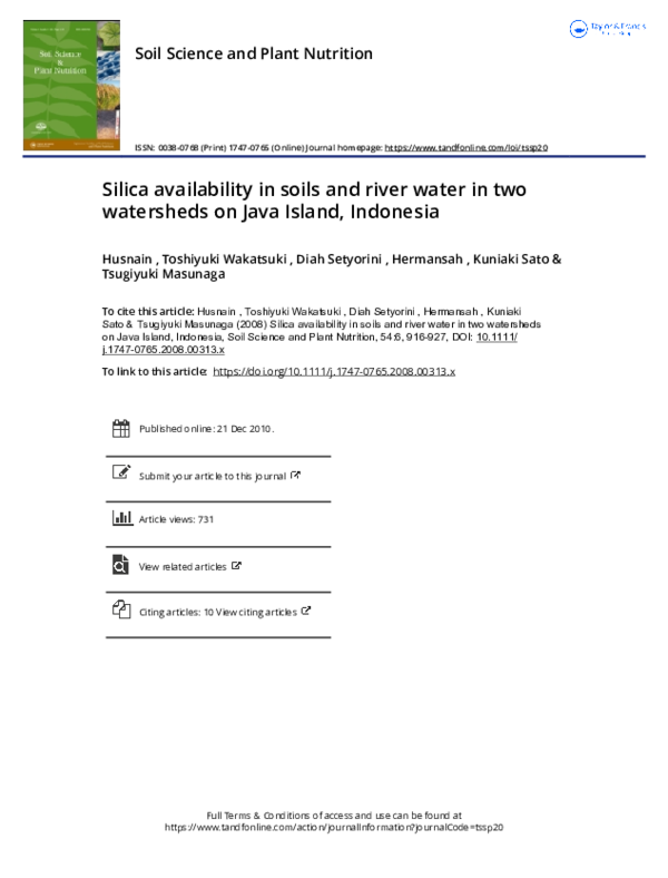 (PDF) Silica availability in soils and river water in two watersheds on ...