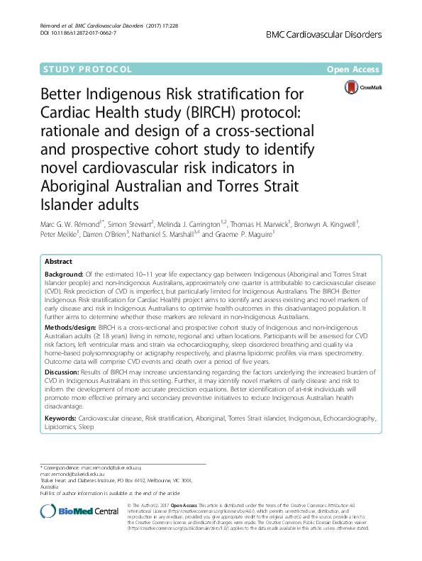 (PDF) Better Indigenous Risk stratification for Cardiac Health study ...