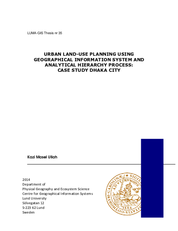 (PDF) Urban land-use planning using Geographical Information System and ...
