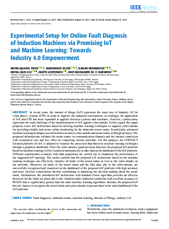 (PDF) Experimental Setup for Online Fault Diagnosis of Induction ...