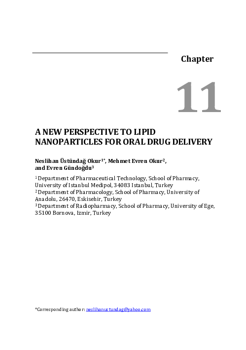 (PDF) A new perspective to lipid nanoparticles for oral drug delivery