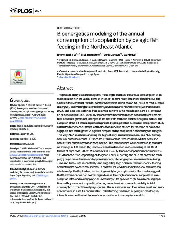 (PDF) Bioenergetics modeling of the annual consumption of zooplankton ...