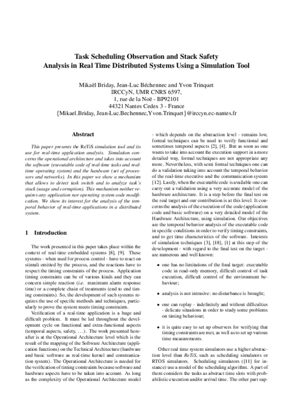 (PDF) Task scheduling observation and stack safety analysis in real ...