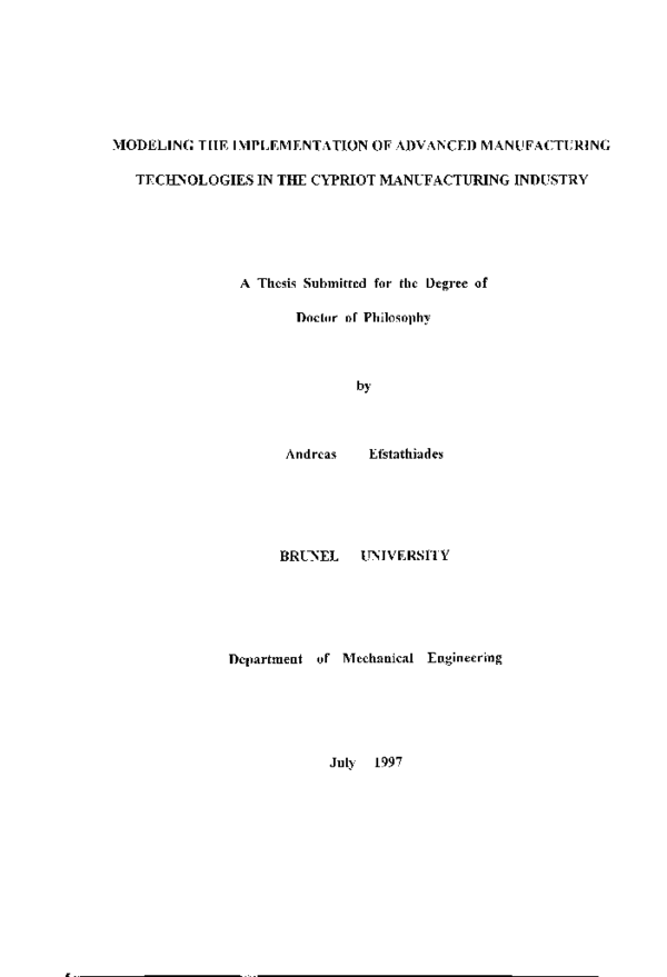 (PDF) Modeling the implementation of advanced manufacturing ...