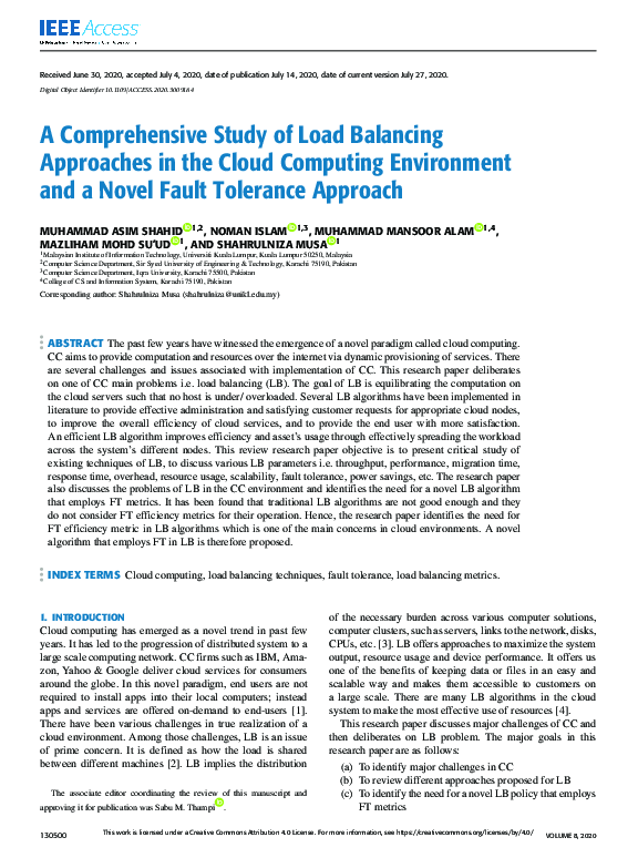 (PDF) A Comprehensive Study of Load Balancing Approaches in the Cloud ...