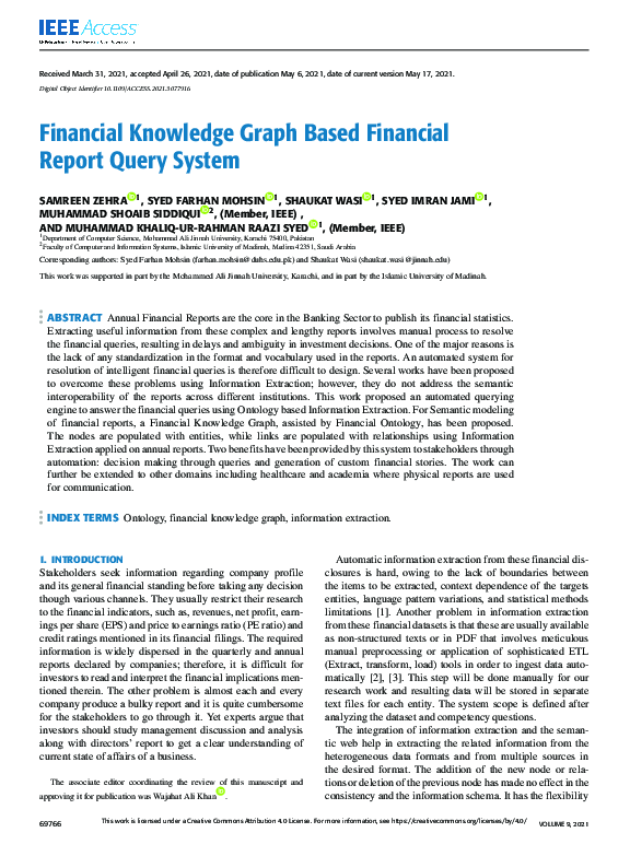 (PDF) Financial Knowledge Graph Based Financial Report Query System