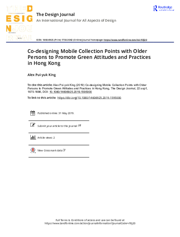 (PDF) Co-designing Mobile Collection Points with Older Persons to ...