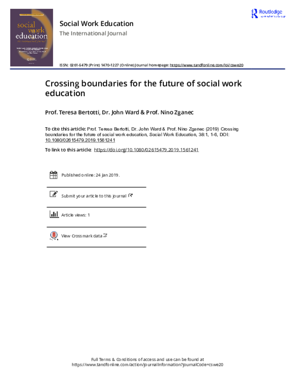 (PDF) Crossing boundaries for the future of social work education