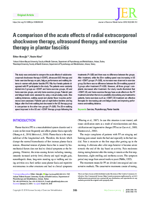 (PDF) A comparison of the acute effects of radial extracorporeal ...