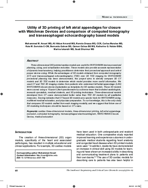(PDF) Utility of 3D printing of left atrial appendages for closure with ...