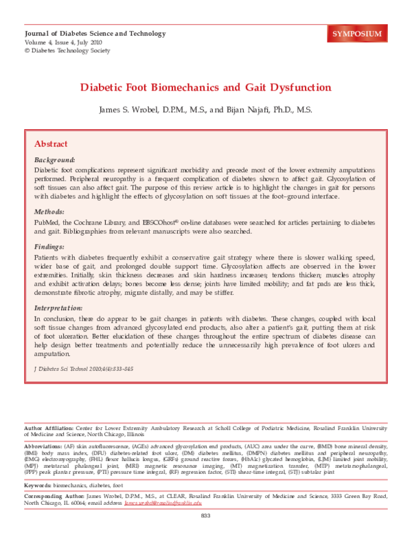 (PDF) Diabetic Foot Biomechanics and Gait Dysfunction