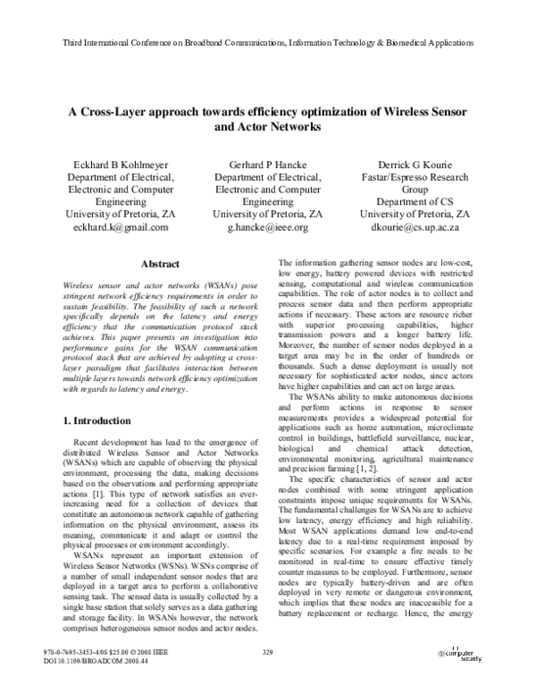 (PDF) A Cross-Layer Approach Towards Efficiency Optimization of ...