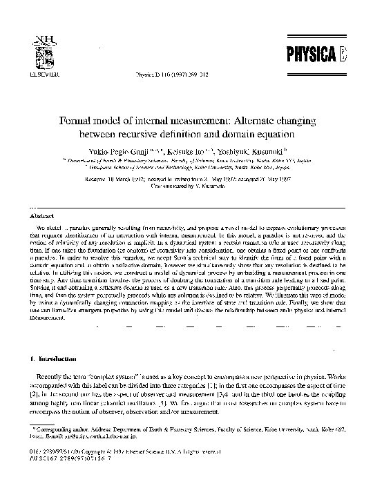 (PDF) Formal model of internal measurement Alternate changing between