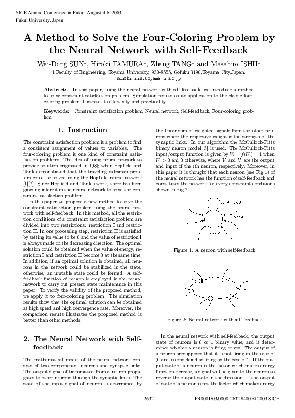 (PDF) A method to solve the four-coloring problem by the neural network ...