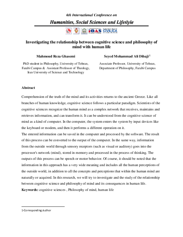 (PDF) Investigating the relationship between cognitive science and ...