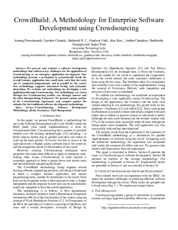 (PDF) CrowdBuild: A Methodology for Enterprise Software Development ...
