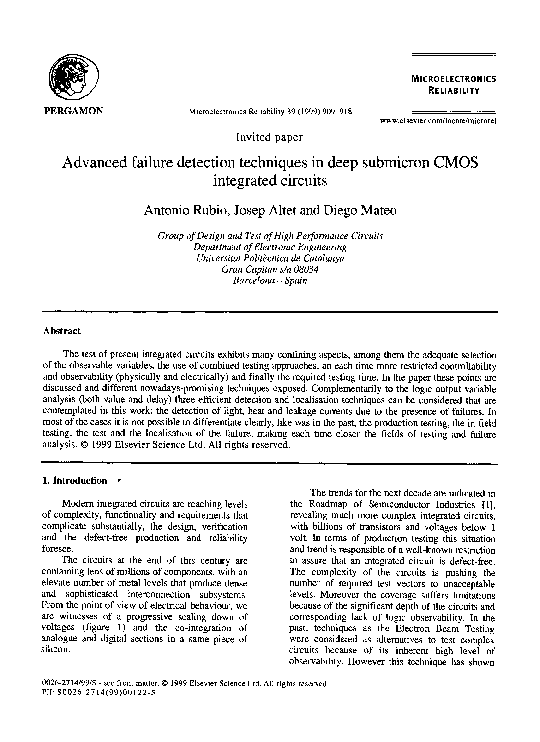 (PDF) Advanced failure detection techniques in deep submicron CMOS ...