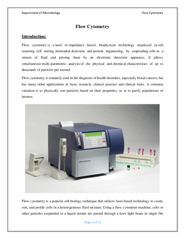 (PDF) Flow Cytometry