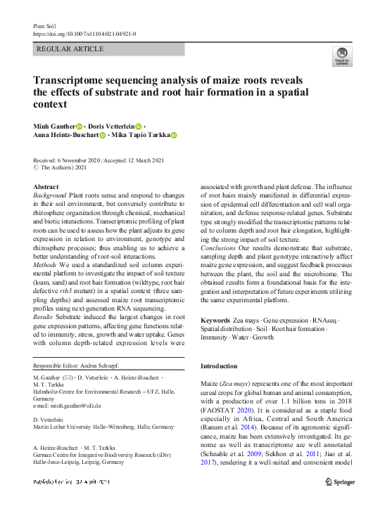 (PDF) Transcriptome sequencing analysis of maize roots reveals the ...