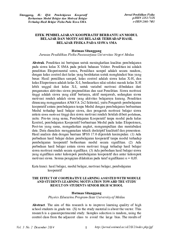 (PDF) The Effect of Cooperative Learning Assisted with Module and ...