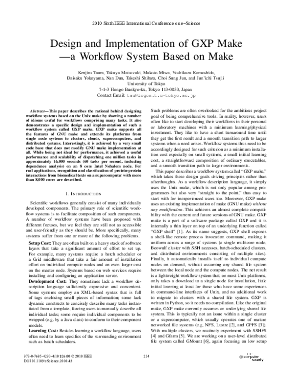 (PDF) Design and implementation of GXP make — A workflow system based ...