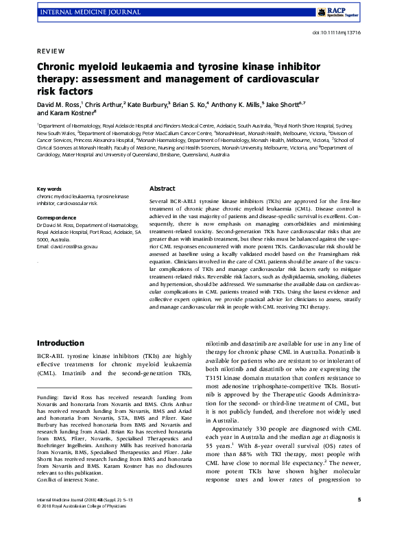 (PDF) Chronic myeloid leukaemia and tyrosine kinase inhibitor therapy ...
