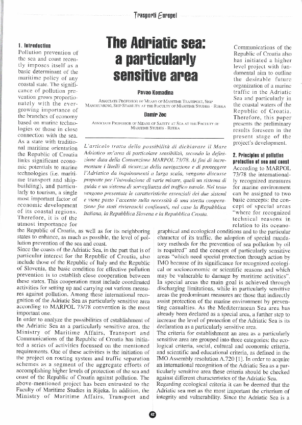 (PDF) The Adriatic Sea - a particularly sensitive area