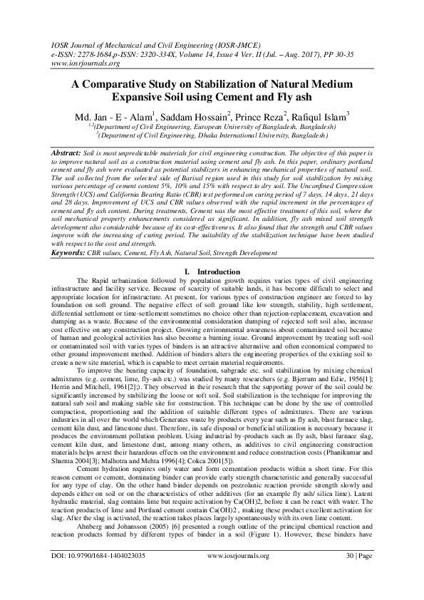 (PDF) A Comparative Study on Stabilization of Natural Medium Expansive ...