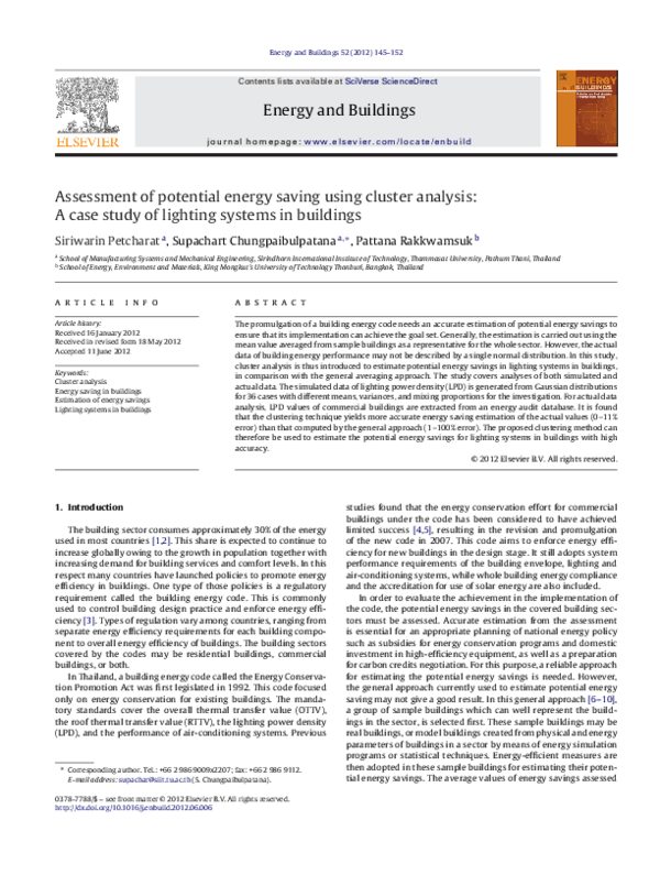 (PDF) Assessment of potential energy saving using cluster analysis: A ...