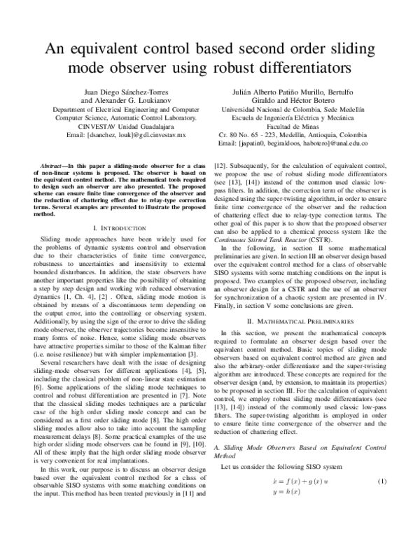 (PDF) An equivalent control based second order sliding mode observer ...