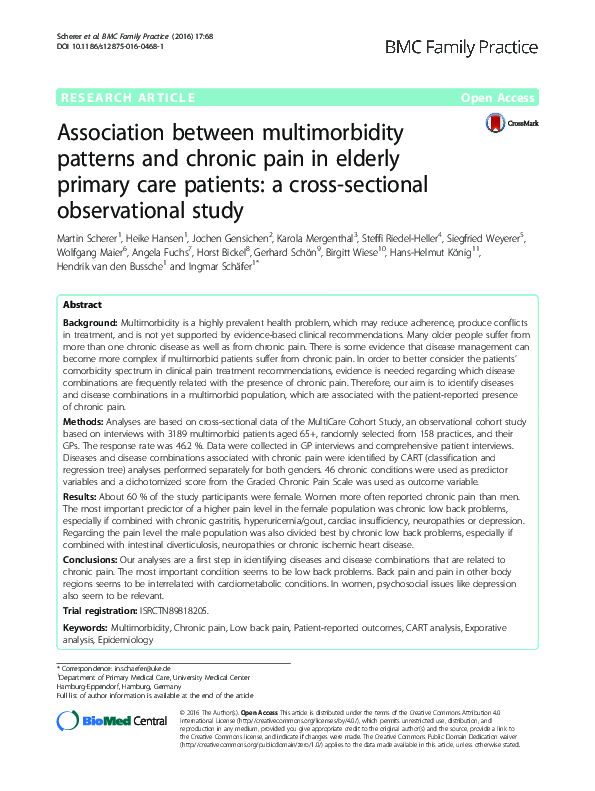 (PDF) Association between multimorbidity patterns and chronic pain in ...