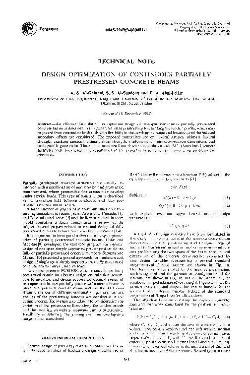(PDF) Design optimization of continuous partially prestressed concrete ...