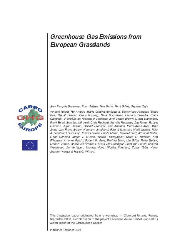(PDF) Greenhouse gas emissions from European grasslands
