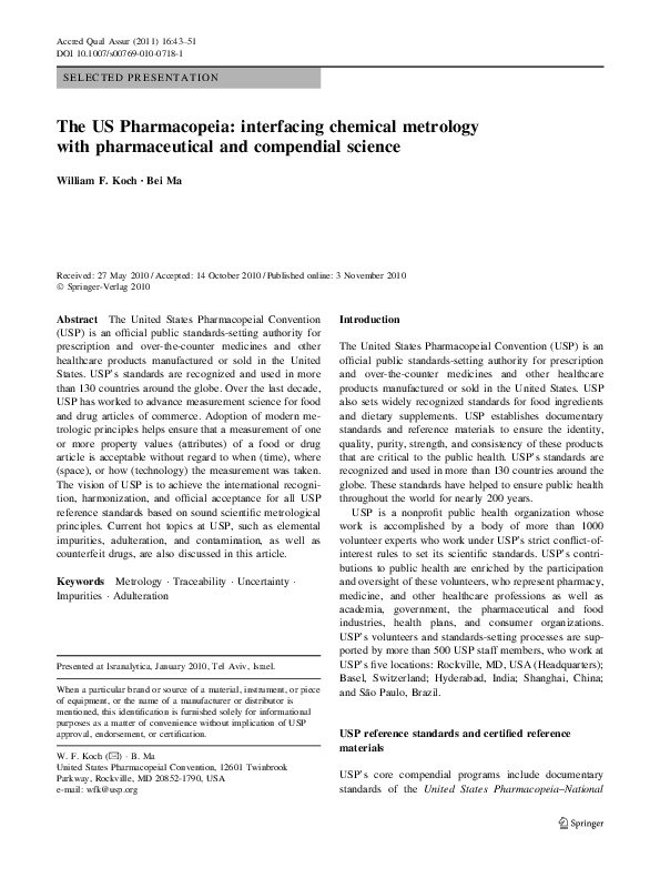 pdf-the-us-pharmacopeia-interfacing-chemical-metrology-with