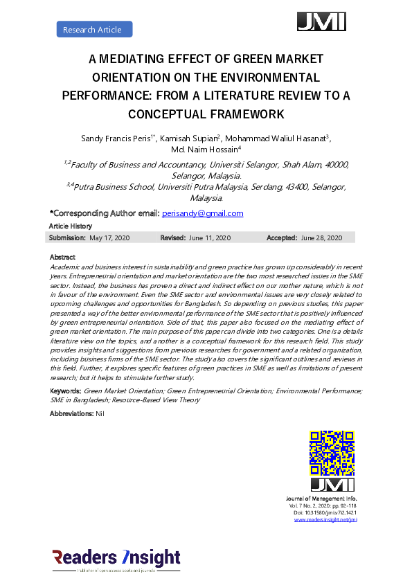 (PDF) A Mediating Effect of Green Market Orientation on the ...