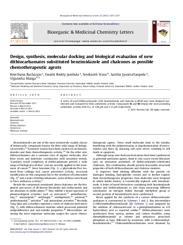(PDF) Design, synthesis, molecular docking and biological evaluation of ...