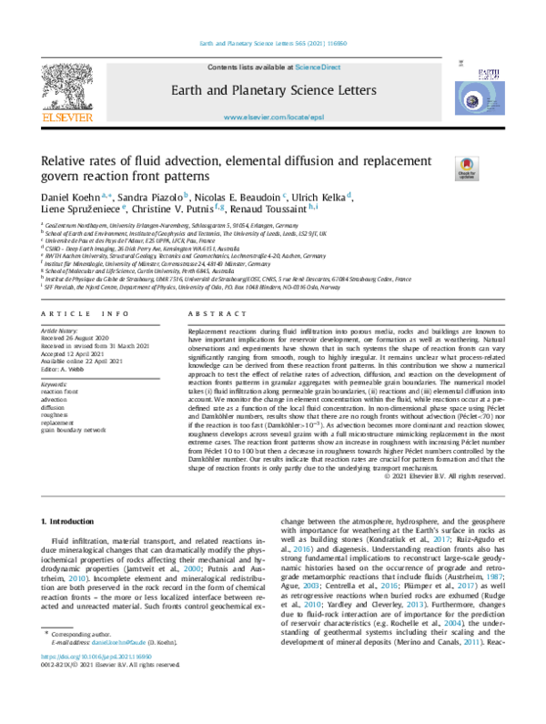 (PDF) Earth and Science Letters Daniel Koehn Academia.edu