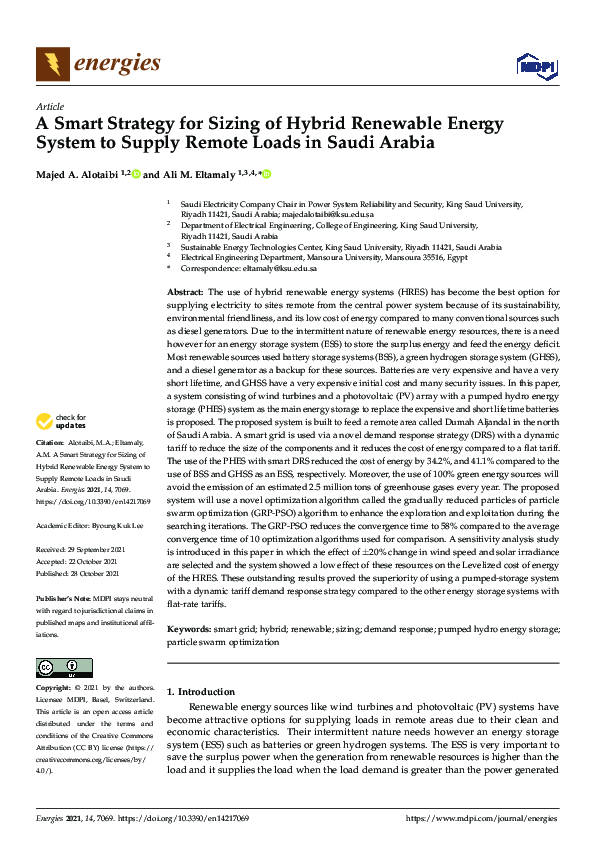 (PDF) A Smart Strategy for Sizing of Hybrid Renewable Energy System to ...