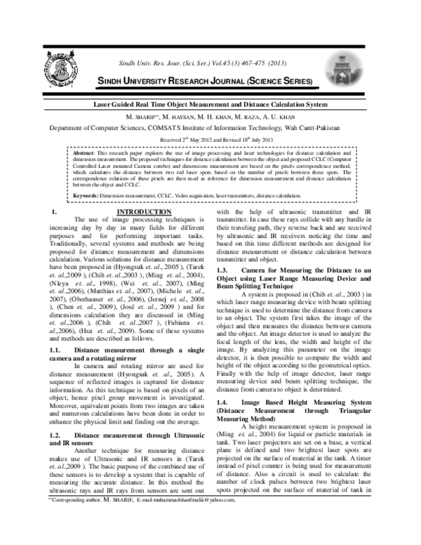(PDF) Laser Guided Real Time Object Measurement and Distance ...