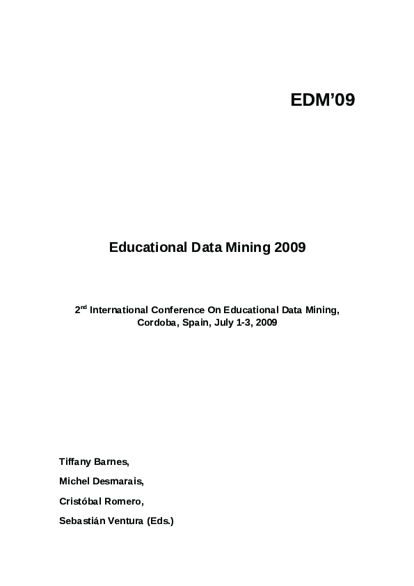 (PDF) Proceedings of the International Conference on Educational Data ...