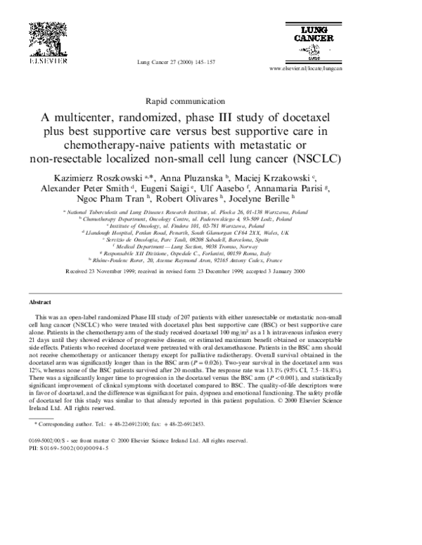 (PDF) A Multicenter, Randomized, Phase III Study of Docetaxel Plus Best ...
