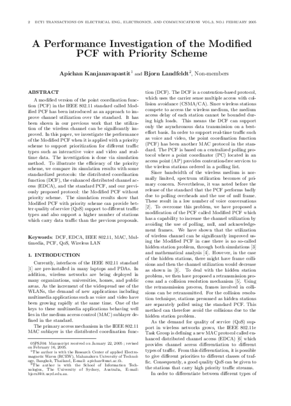 (PDF) A Performance Investigation of the Modified PCF with Priority Scheme