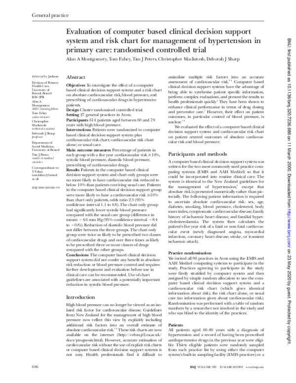 (PDF) Evaluation of computer based clinical decision support system and ...