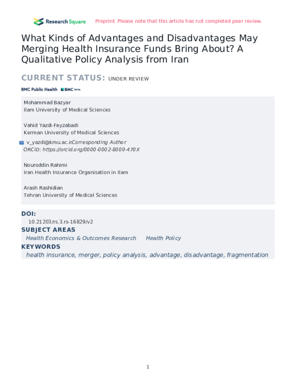  PDF What Kinds Of Advantages And Disadvantages May Merging Health 