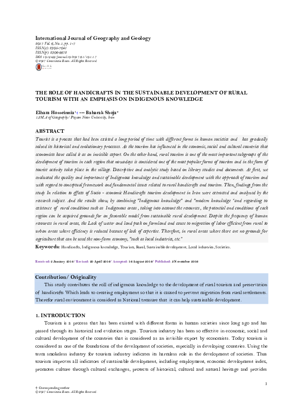 (PDF) The Role of Handicrafts in the Sustainable Development of Rural ...