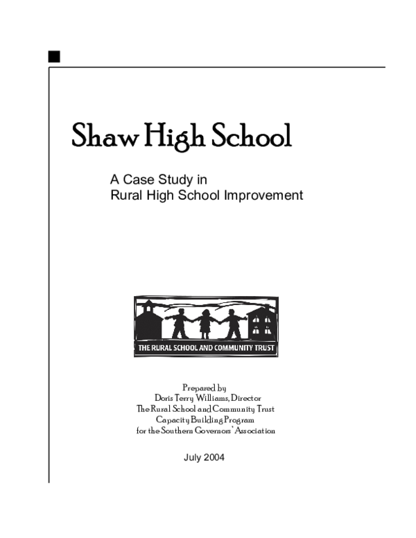 (PDF) Shaw High School A Case Study in Rural High School Improvement