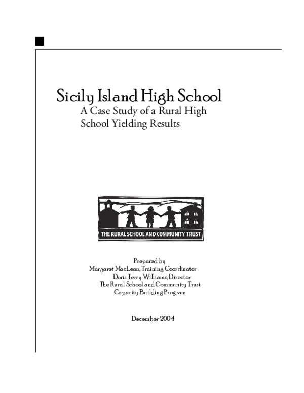 (PDF) Sicily Island High School A Case Study of a Rural High School