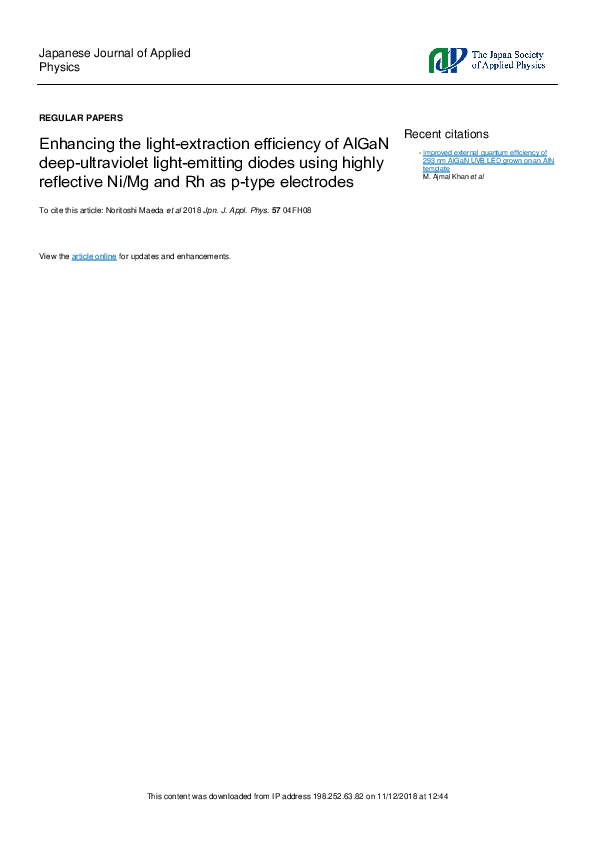 (PDF) Enhancing the light-extraction efficiency of AlGaN deep ...