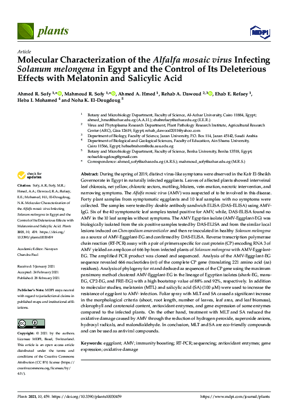 (PDF) Molecular Characterization of the Alfalfa mosaic virus Infecting ...