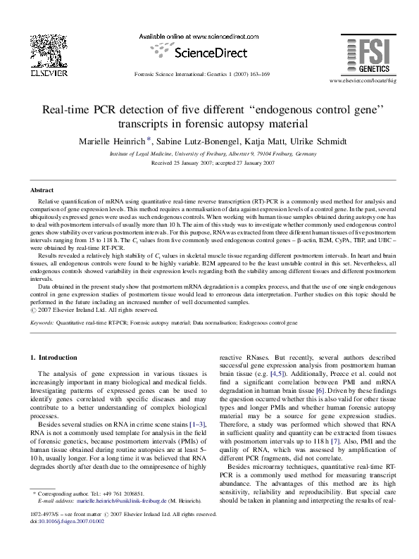 (PDF) Real-time PCR detection of five different “endogenous control ...